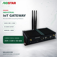 Passerelle IoT industrielle Mini PC Rockchip RK3328 Quad Core 1.5GHz 4K 4 USB Lecteur multimédia Android Linux OEM ODM