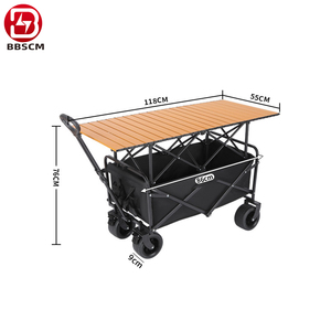 Chariot de pique-nique pliable à quatre roues, réglable, avec table et pare-soleil, idéal pour le camping et les événements – Vente chaude - Product Image 4