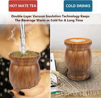 Ensemble de tasse à thé et bombilla en yerba mate de 8 oz, impression en acier inoxydable à double paroi, ensemble de tasse à thé traditionnelle avec paille