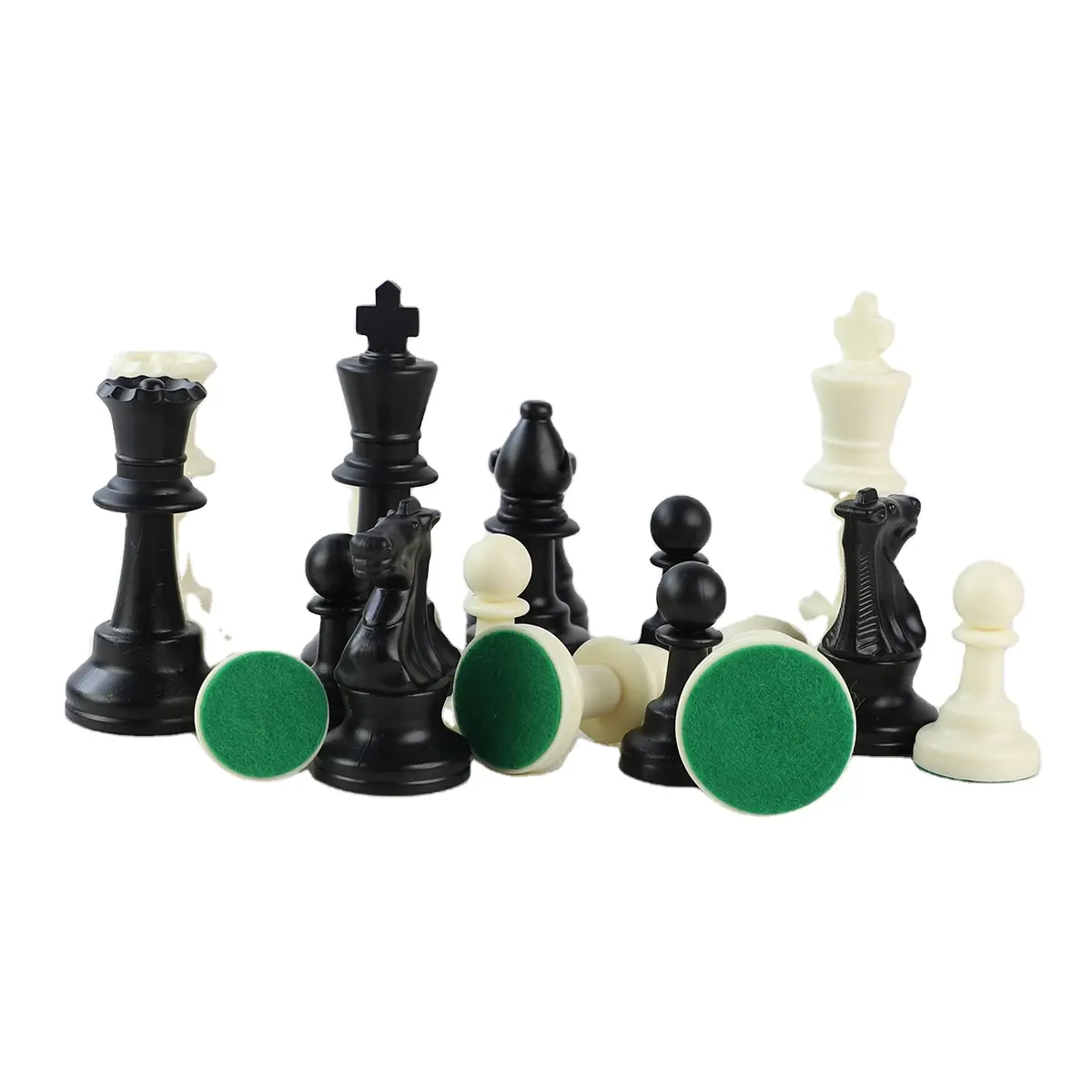 High quality 3.75 inch 9.7 cm king height Plastic chess pieces triple weighted chess pieces