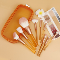 Offre Spéciale : Ensemble de 9 Pinceaux de Maquillage en Fibres Synthétiques avec Manche en Plastique, Pinceaux pour Ombre à Paupières et Fard à Joues, Outils de Beauté dans un Sac en Maille