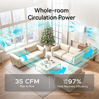 AIRWOODS AV-TTW5-W 64 M3/h Eco-Pair Plus ERV pour pièce unique, efficacité 92%, économie d'énergie, matériau ABS, design moderne pour la maison et la salle de sport