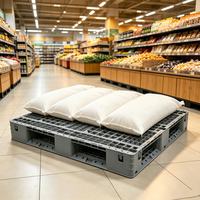 Palette en plastique HDPE 1200*1200mm, couleur personnalisée, à plateau plat, 9 pieds, anti-humidité et anti-poussière, pour la logistique