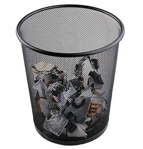 Tempat Sampah Ramah Lingkungan Berbentuk Bulat Kecil untuk Rumah dan Kantor Tanpa Tutup Hitam/Perak 9L untuk Kamar Mandi - Product Image 1