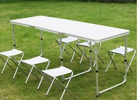 Outdoor Tragbare Aluminium Legierung Klapptisch Stühle Set Picknick Im Freien Party Dining Camping Für 4 Person