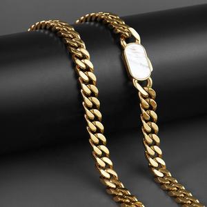 Chaîne de collier cubaine en acier inoxydable plaqué or 18 carats pour hommes, style hip-hop, vente en gros, personnalisée - Product Image 1