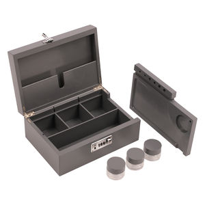 Boîte de rangement rose verrouillable en bois de bambou naturel avec plateau roulant boîte à fumée de luxe - Product Image 6