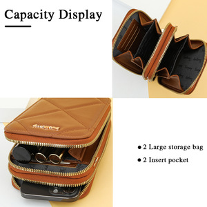 Baellerry Women's Phone Bag 7 Inch Vertical <b>Square</b> Zipper Portable Shoulder Crossbody Bag Brown - Product Image 2