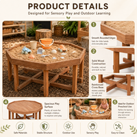Table à sable et à eau en bois Montessori pour la maternelle, mobilier de garderie, design octogonal pour l'extérieur, adapté aux tout-petits