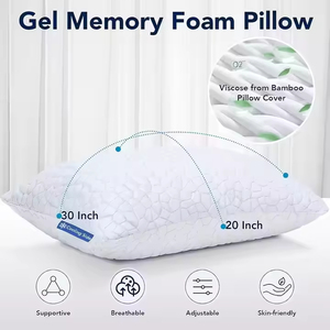 Almohadas de cama de Gel <span class=keywords><strong>refrescante</strong></span> para dormir, paquete de 2 almohadas de espuma viscoelástica trituradas, <span class=keywords><strong>almohada</strong></span> fresca ajustable para dormir con estómago lateral y trasero - Product Image 3