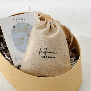Bolsas de Almacenamiento Ecológicas Personalizadas con Logotipo Impreso, Bolsas de Regalo para Collares, Pulseras y Anillos, Bolsa Pequeña de Lona de Algodón, Bolsa de Joyería de Lino - Product Image 4