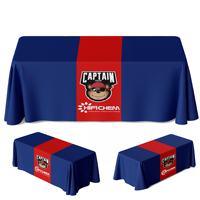 Nappe de table personnalisée en spandex faite à la main, nappe en polyester avec logo imprimé de 6 pieds, nappe extensible pour fête, banquet, mariage
