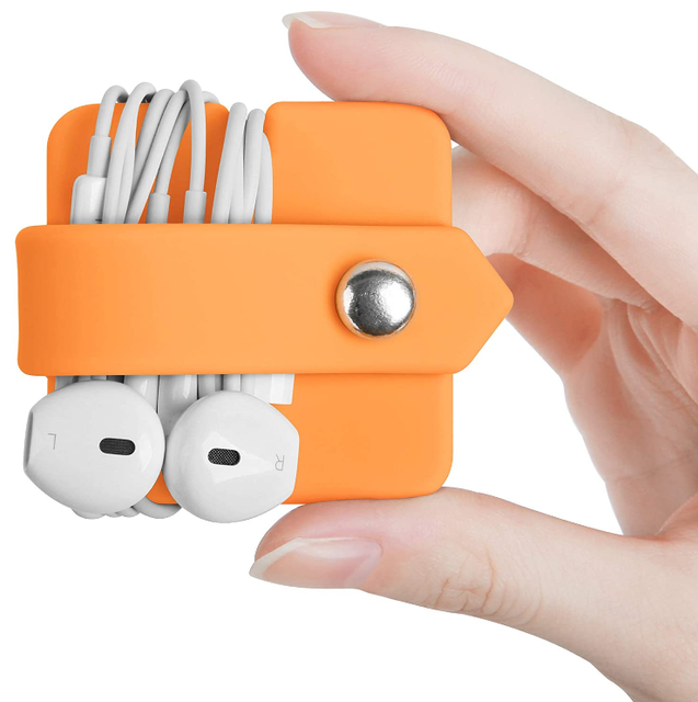 YDS Custom Cord Silicone Organizer Earbuds Holder Earphone Wrap Cord Manager Cable Winder