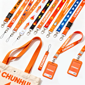 Customized Full Color Printing Polyester Lanyard Sublimation Neck ID Card Tag for Work VIP Passes