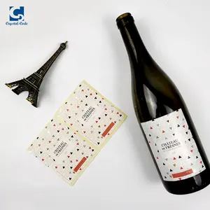 Etiketleri kalaylı bardak sac merceksi en iyi lüks ambalaj folyo kabartmalı High End baskı şişe beyaz şarap etiketi