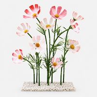 Fleurs artificielles géantes Cosmos rose, ensemble sur pied, pour mariage, Noël, remise de diplôme, célébrations festives, faites à la main