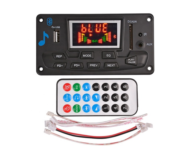 12V Bluet MP3 Decoder Audio Module Spectrum Display Lossless APE Decoding Support APP EQ FM AUX Car Accessories...