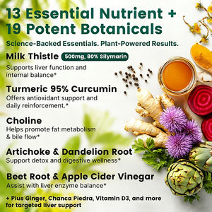 Cápsulas de suplemento de limpieza de hígado para adultos OEM/ODM, cápsulas de extracto de raíz de diente de león y alcachofa de cardo mariano para la salud del hígado - Product Image 5