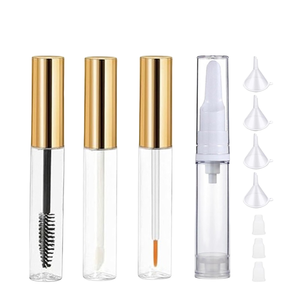หลอดมาสคาร่าเปล่า ขวดใส่มาสคาร่า หลอดใส่ของเหลว สำหรับน้ำมันละหุ่ง ชุดทำมาสคาร่า DIY พร้อมฝาสีเงิน - Product Image 3