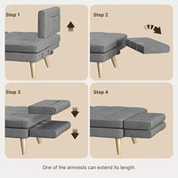 Canapé-lit futon avec dossier réglable, canapé-lit moderne avec accoudoirs amovibles pour une longueur étendue, canapé pour appartement