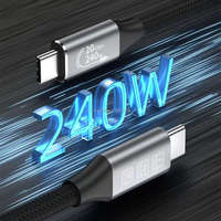 Câble de données Type-C USB C vers USB C 8K 60Hz pour projection d'écran portable, USB 3.2 haute vitesse 40 Gbit/s, double extrémité, charge rapide 240W 5A