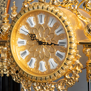 Sang trọng cổ phong cách ông nội đồng hồ Vàng Đồng đen pha lê đứng hoàng gia sàn Đồng hồ - Product Image 5