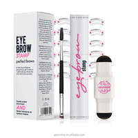 Kit de tampons à sourcils OEM avec pochoirs et pinceau à sourcils, ensemble de tampons à sourcils végétaliens pour des sourcils naturels parfaits, maquillage cosmétique en gros