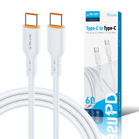 Cable de PVC Tipo-C a Tipo-C de Última Generación, Carga Rápida PD de 60W para Computadora, Teléfono, Laptop y Auriculares