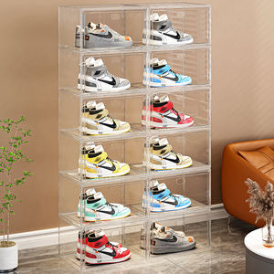 Moderno e classico <span class=keywords><strong>trasparente</strong></span> PP scatola di immagazzinaggio <span class=keywords><strong>scarpe</strong></span> di <span class=keywords><strong>plastica</strong></span> pieghevole e organizzato Design quadrato facile da aprire - Product Image 4