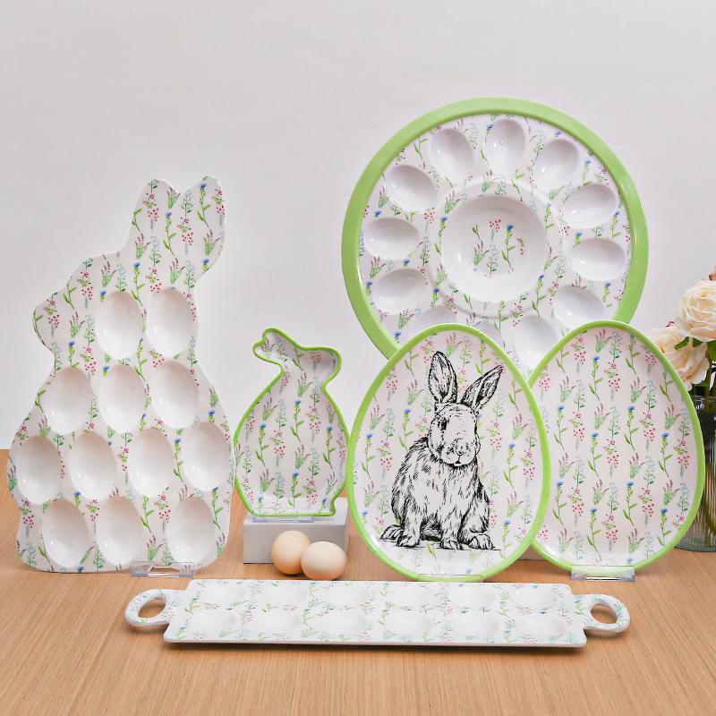 60 Piatti Di Carta Pasquali A Forma Di Uovo 17,8 Cm – Con Coniglietto, Colorati, Impermeabili – Per Feste, Decorazioni Tavola, Bambini E Adulti - 3