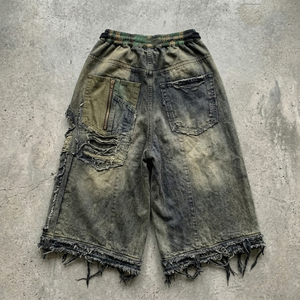 Pantalones Cortos de Mezclilla Rotos para Hombre al por Mayor, Proveedor Líder, Estilo Urbano Hip Hop, Holgados, TKAN827, Desgastados, Retro, de Verano para Hombre - Product Image 2