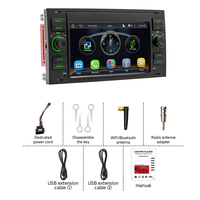 Reproductor MP5 para Auto con Pantalla de 7 Pulgadas, 4 Núcleos, Carplay Inalámbrico, Android Auto, Radio FM, Bluetooth, para Ford Transit, Radio de Auto de 2 Din