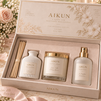 Diffuseur de parfum en rotin naturel AIKUN avec bâtonnets, emballage personnalisé à marque privée, parfum longue durée, idéal pour les cadeaux de mariage