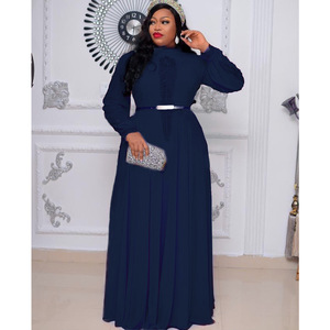In Stock Long Sleeve Muslim Sweater Dress Modern African Fashion Dress - Product Image 3