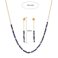 Boucles d'oreilles et collier à pampilles perlées en acier inoxydable avec connecteurs en pierres naturelles améthyste et lapis-lazuli, prix de gros