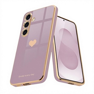 Compatibile <span class=keywords><strong>con</strong></span> <span class=keywords><strong>Galaxy</strong></span> S26/25/22/23/24/21, Cover per Telefono Antiurto in TPU Morbido <span class=keywords><strong>con</strong></span> Design a Cuore per Ragazze, Lussuosa Elettroplaccatura Glitterata - Product Image 3