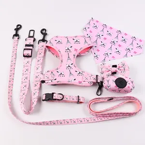 Vendita calda No Pull Dog Harness Set Luxury Outdoor Training Pet Vest imbottitura morbida regolabile guinzaglio e imbracatura per cani in Neoprene