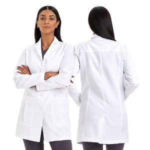 Blouse de laboratoire d'hôpital à manches courtes pour femmes, design hybride léger, blouse blanche pour médecins, infirmières, uniformes hospitaliers imprimés - Product Image 3