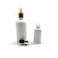 Vaporisateur blanc d'huile essentielle, avec capuchons de compte-gouttes en aluminium, ampoule en silicone et pipette en verre