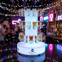 Présentoir rotatif lumineux à LED en acrylique écologique pour verres à shot, idéal pour la publicité