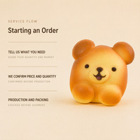 Jouet Squishy Ours Mignon en PU à Remontée Lente, Modèle Alimentaire Réaliste, Anti-Stress, Jouet Fidget, Cadeau pour Enfants, Décoration de Bureau