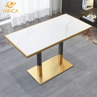 Mobilier moderne pour restaurant Table et chaises de restaurant Café Café Ensemble table et chaises de luxe en acier inoxydable et marbre