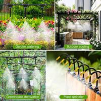 Kit d'irrigation goutte à goutte avec buse de brumisation réglable, système d'arrosage automatique pour jardin, serre, cour et refroidissement des plantes
