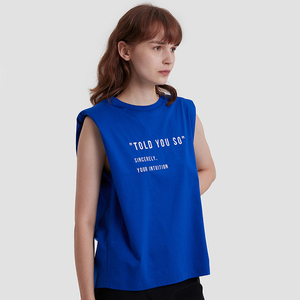 <span class=keywords><strong>Camiseta</strong></span> informal sin mangas con cuello redondo para <span class=keywords><strong>mujer</strong></span>, nuevo diseño, estampado personalizado, tejido de punto transpirable, <span class=keywords><strong>camiseta</strong></span> sin mangas con hombros acolchados - Product Image 1
