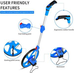 Roue de mesure de 12 pouces Outil à main pliable à 3 sections pour sac à dos pour mesurer diverses routes jusqu'à 10,000 m - Product Image 2