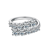 Bijoux de mode, bague minimaliste moderne en moissanite ronde, argent sterling 925, pour femmes