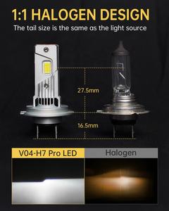 Vente flash Phare LED H7 H18 35W/70W 7600LM Taille 1:1 Ventilateur 12V H1 H3 H4 H19 H8 H11 9005 9006 Lampe LED pour voitures - Product Image 2
