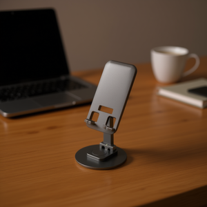 Mobile Phone <b>Stand</b> 360 Degree Rotation Foldable Desk Holder <b>for</b> <b>Tablet</b> iPad Metal Base - Product Image 2