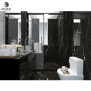 Di alta Qualità Naturale Nero Lastre di Marmo Nero Marquina Mattonelle di Marmo Per Pavimenti Piani Decorazione - Product Image 2