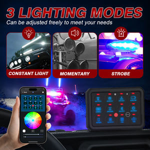 App Control 12 Gang RGB LED Offroad Switch Panel para Jeep 4x4 <span class=keywords><strong>12V</strong></span> Impermeable Bajo MOQ Disponible Car Switch Panel - Product Image 5